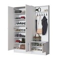 Cuier de perete, Hanah Home, EA151, 139.6x182.8x37.5 cm, PAL melaminat, Alb