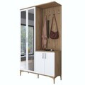 Cuier de perete, Hanah Home, EA147, 120x198.6x37.5 cm, PAL melaminat, Nuc/Alb