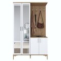 Cuier de perete, Hanah Home, EA147, 120x198.6x37.5 cm, PAL melaminat, Nuc/Alb