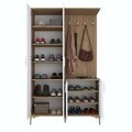 Cuier de perete, Hanah Home, EA147, 120x198.6x37.5 cm, PAL melaminat, Nuc/Alb