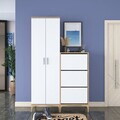 Cuier de perete, Hanah Home, EA137, 120x198.6x37.5 cm, PAL melaminat, Nuc/Alb