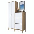 Cuier de perete, Hanah Home, EA137, 120x198.6x37.5 cm, PAL melaminat, Nuc/Alb