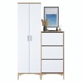 Cuier de perete, Hanah Home, EA137, 120x198.6x37.5 cm, PAL melaminat, Nuc/Alb