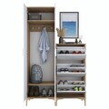 Cuier de perete, Hanah Home, EA137, 120x198.6x37.5 cm, PAL melaminat, Nuc/Alb