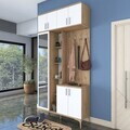 Cuier de perete, Hanah Home, EA120, 120x240x37.5 cm, PAL melaminat, Nuc/Alb