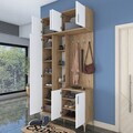 Cuier de perete, Hanah Home, EA120, 120x240x37.5 cm, PAL melaminat, Nuc/Alb