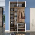 Cuier de perete, Hanah Home, EA120, 120x240x37.5 cm, PAL melaminat, Nuc/Alb