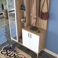 Cuier de perete, Hanah Home, EA120, 120x240x37.5 cm, PAL melaminat, Nuc/Alb