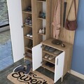 Cuier de perete, Hanah Home, EA120, 120x240x37.5 cm, PAL melaminat, Nuc/Alb