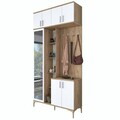 Cuier de perete, Hanah Home, EA120, 120x240x37.5 cm, PAL melaminat, Nuc/Alb