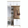 Cuier de perete, Hanah Home, EA120, 120x240x37.5 cm, PAL melaminat, Nuc/Alb