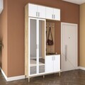 Cuier de perete, Hanah Home, EA153, 120x240x37.5 cm, PAL melaminat, Nuc/Alb