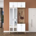 Cuier de perete, Hanah Home, EA153, 120x240x37.5 cm, PAL melaminat, Nuc/Alb