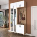 Cuier de perete, Hanah Home, EA153, 120x240x37.5 cm, PAL melaminat, Nuc/Alb