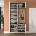 Cuier de perete, Hanah Home, EA153, 120x240x37.5 cm, PAL melaminat, Nuc/Alb