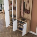 Cuier de perete, Hanah Home, EA153, 120x240x37.5 cm, PAL melaminat, Nuc/Alb