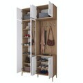 Cuier de perete, Hanah Home, EA153, 120x240x37.5 cm, PAL melaminat, Nuc/Alb