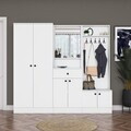 Cuier de perete, Hanah Home, EA152, 199.4x182.2x37.5 cm, PAL melaminat, Alb