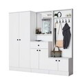 Cuier de perete, Hanah Home, EA152, 199.4x182.2x37.5 cm, PAL melaminat, Alb