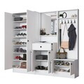 Cuier de perete, Hanah Home, EA152, 199.4x182.2x37.5 cm, PAL melaminat, Alb