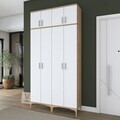 Cuier de perete, Hanah Home, EA161, 120x240x37.5 cm, PAL melaminat, Nuc/Alb