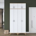Cuier de perete, Hanah Home, EA161, 120x240x37.5 cm, PAL melaminat, Nuc/Alb