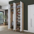 Cuier de perete, Hanah Home, EA161, 120x240x37.5 cm, PAL melaminat, Nuc/Alb