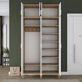 Cuier de perete, Hanah Home, EA161, 120x240x37.5 cm, PAL melaminat, Nuc/Alb