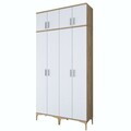 Cuier de perete, Hanah Home, EA161, 120x240x37.5 cm, PAL melaminat, Nuc/Alb
