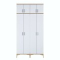 Cuier de perete, Hanah Home, EA161, 120x240x37.5 cm, PAL melaminat, Nuc/Alb