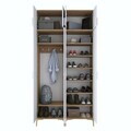 Cuier de perete, Hanah Home, EA161, 120x240x37.5 cm, PAL melaminat, Nuc/Alb