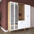 Cuier de perete, Hanah Home, EA156, 180x198.6x37.5 cm, PAL melaminat, Nuc/Alb