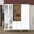 Cuier de perete, Hanah Home, EA156, 180x198.6x37.5 cm, PAL melaminat, Nuc/Alb
