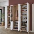 Cuier de perete, Hanah Home, EA156, 180x198.6x37.5 cm, PAL melaminat, Nuc/Alb