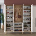 Cuier de perete, Hanah Home, EA156, 180x198.6x37.5 cm, PAL melaminat, Nuc/Alb