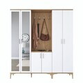 Cuier de perete, Hanah Home, EA156, 180x198.6x37.5 cm, PAL melaminat, Nuc/Alb