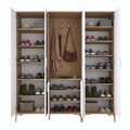 Cuier de perete, Hanah Home, EA156, 180x198.6x37.5 cm, PAL melaminat, Nuc/Alb