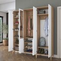 Cuier de perete, Hanah Home, EA154, 180x198.6x37.5 cm, PAL melaminat, Nuc/Alb