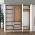 Cuier de perete, Hanah Home, EA154, 180x198.6x37.5 cm, PAL melaminat, Nuc/Alb