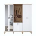 Cuier de perete, Hanah Home, EA154, 180x198.6x37.5 cm, PAL melaminat, Nuc/Alb