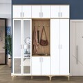 Cuier de perete, Hanah Home, EA157, 180x240x37.5 cm, PAL melaminat, Nuc/Alb