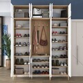 Cuier de perete, Hanah Home, EA157, 180x240x37.5 cm, PAL melaminat, Nuc/Alb