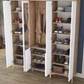 Cuier de perete, Hanah Home, EA157, 180x240x37.5 cm, PAL melaminat, Nuc/Alb