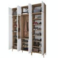 Cuier de perete, Hanah Home, EA157, 180x240x37.5 cm, PAL melaminat, Nuc/Alb