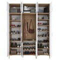 Cuier de perete, Hanah Home, EA157, 180x240x37.5 cm, PAL melaminat, Nuc/Alb