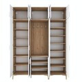Cuier de perete, Hanah Home, EA157, 180x240x37.5 cm, PAL melaminat, Nuc/Alb