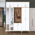 Cuier de perete, Hanah Home, EA155, 180x240x37.5 cm, PAL melaminat, Nuc/Alb