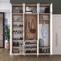 Cuier de perete, Hanah Home, EA155, 180x240x37.5 cm, PAL melaminat, Nuc/Alb