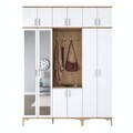Cuier de perete, Hanah Home, EA155, 180x240x37.5 cm, PAL melaminat, Nuc/Alb
