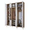 Cuier de perete, Hanah Home, EA155, 180x240x37.5 cm, PAL melaminat, Nuc/Alb